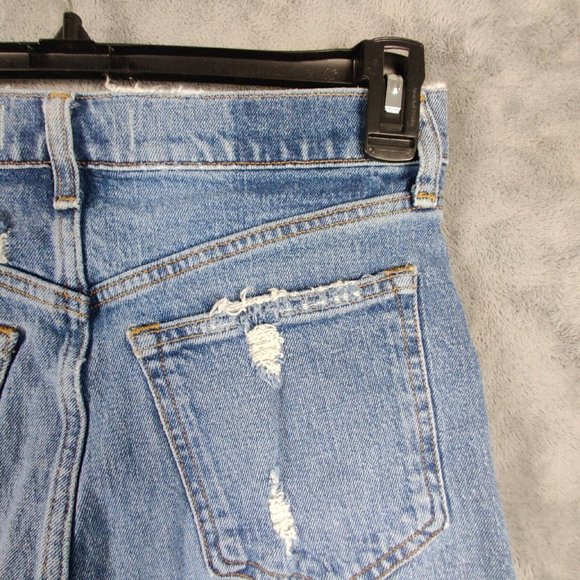 Abercrombie & Fitch Blue Distressed Jean Shorts - Picture 6 of 8